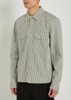 Paige Renzi Striped Denim Jacket Navy