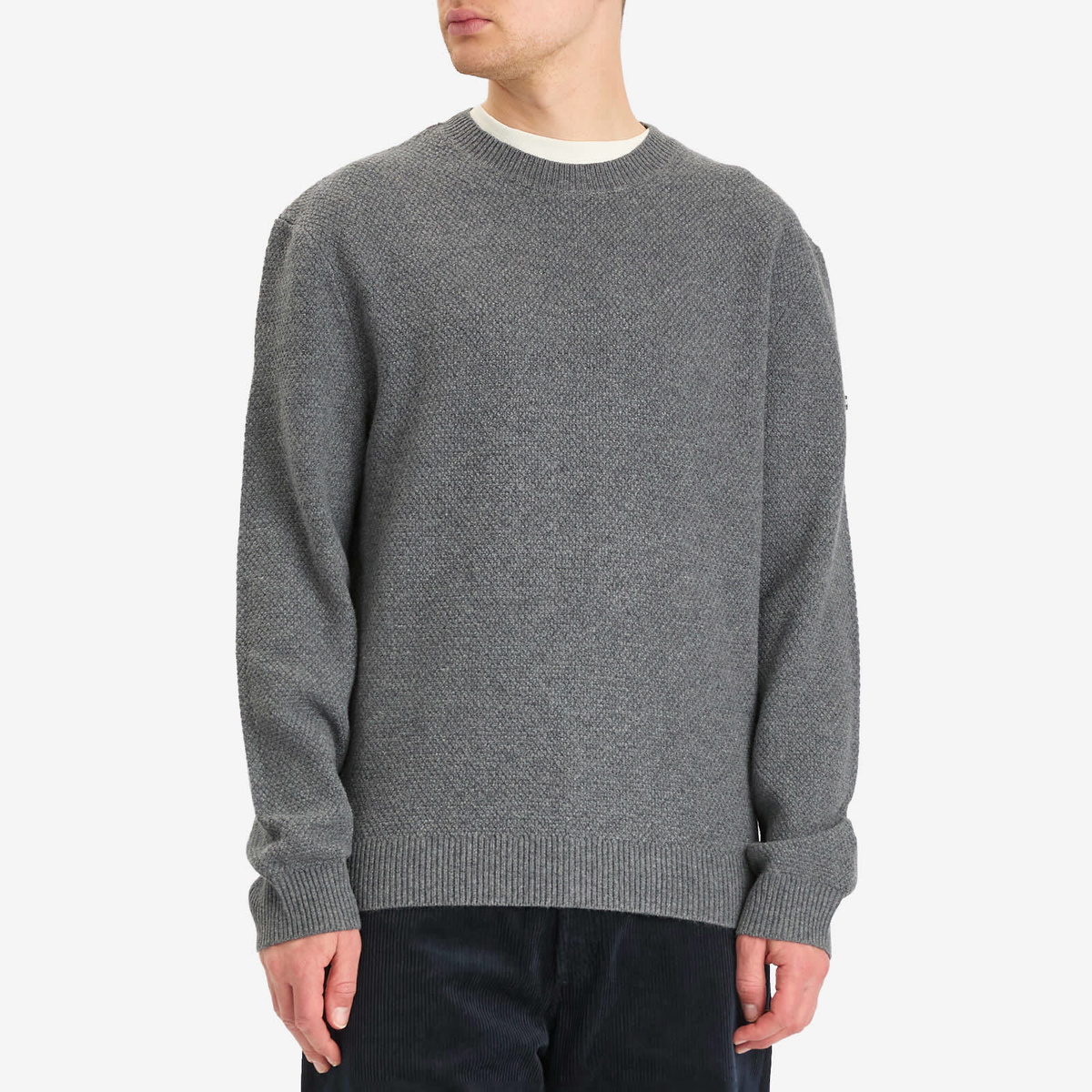 A.P.C. Men's Thomas Wafle Knit Jumper in Heathered Anthracite A.P.C.