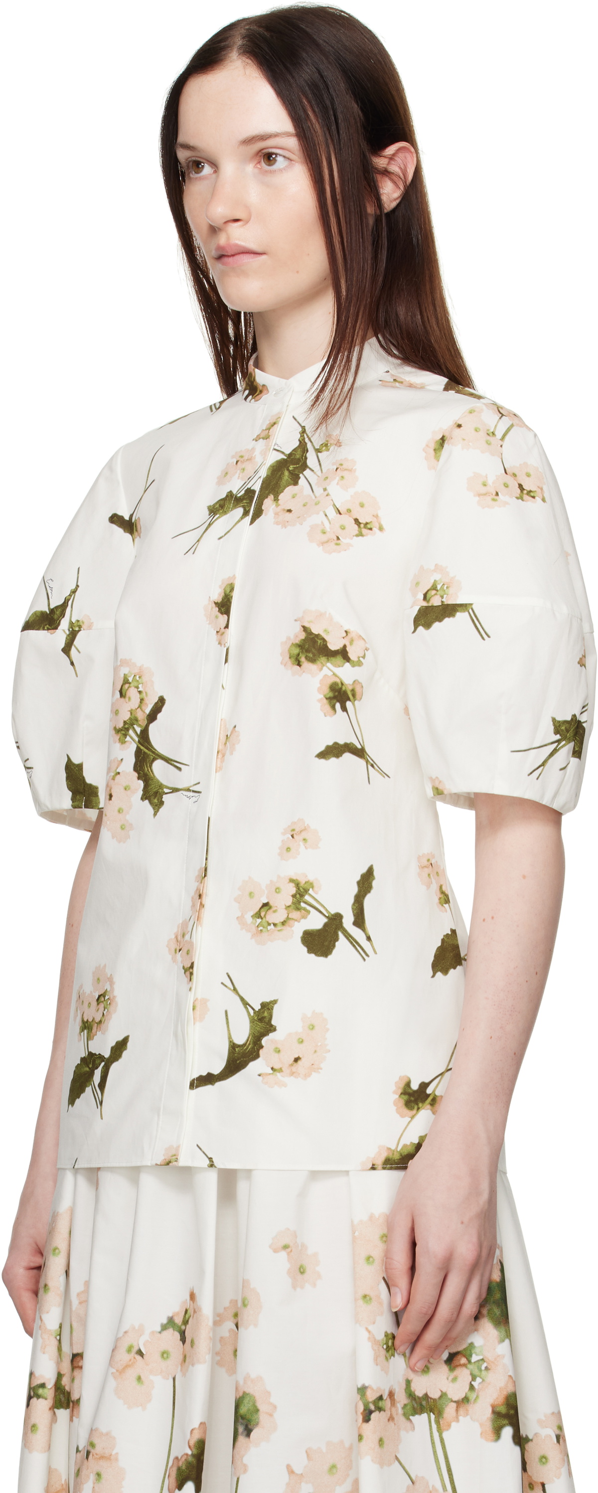 Erdem White Short Sleeve Blouse