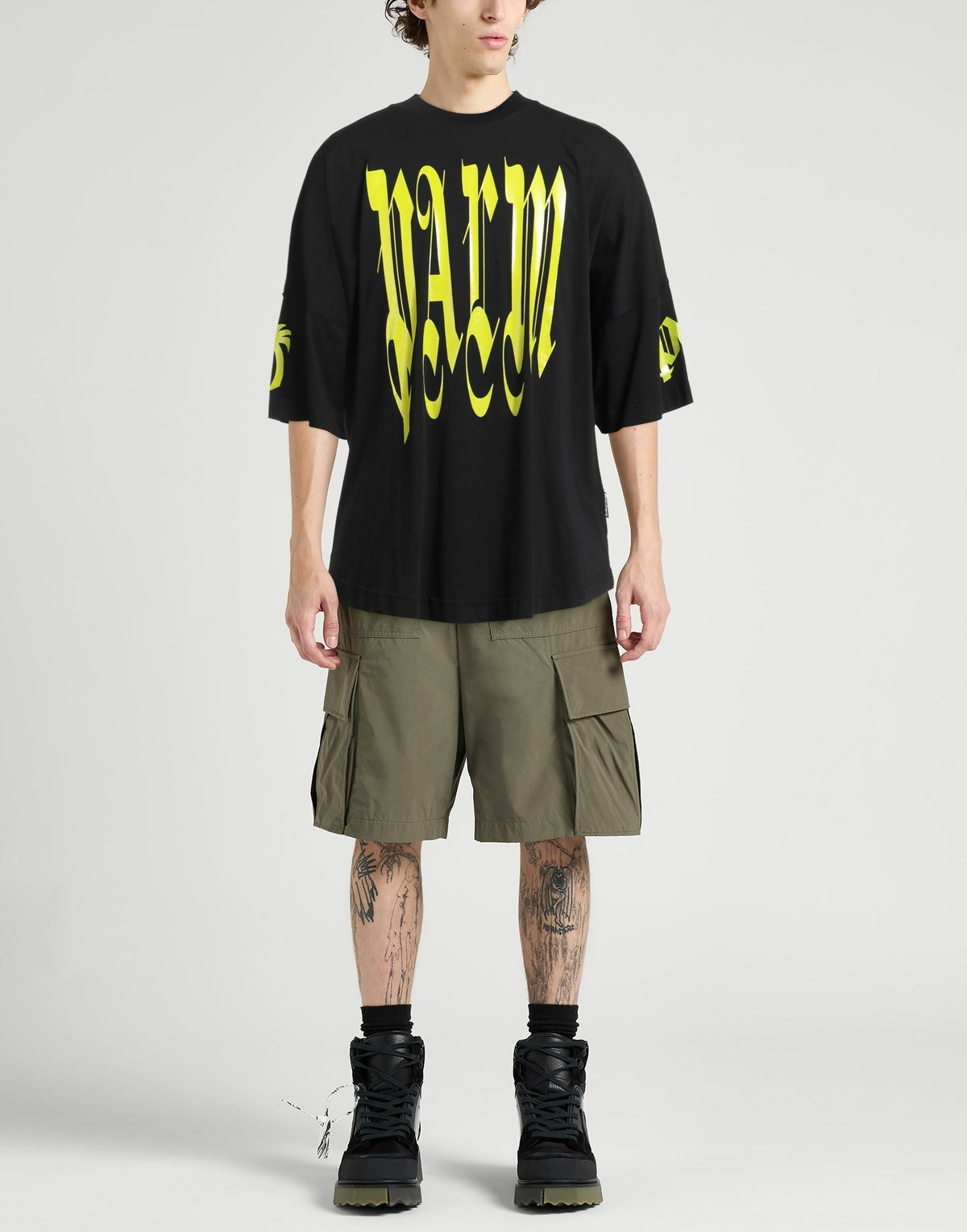 Palm Angels Mens T-shirt in Black