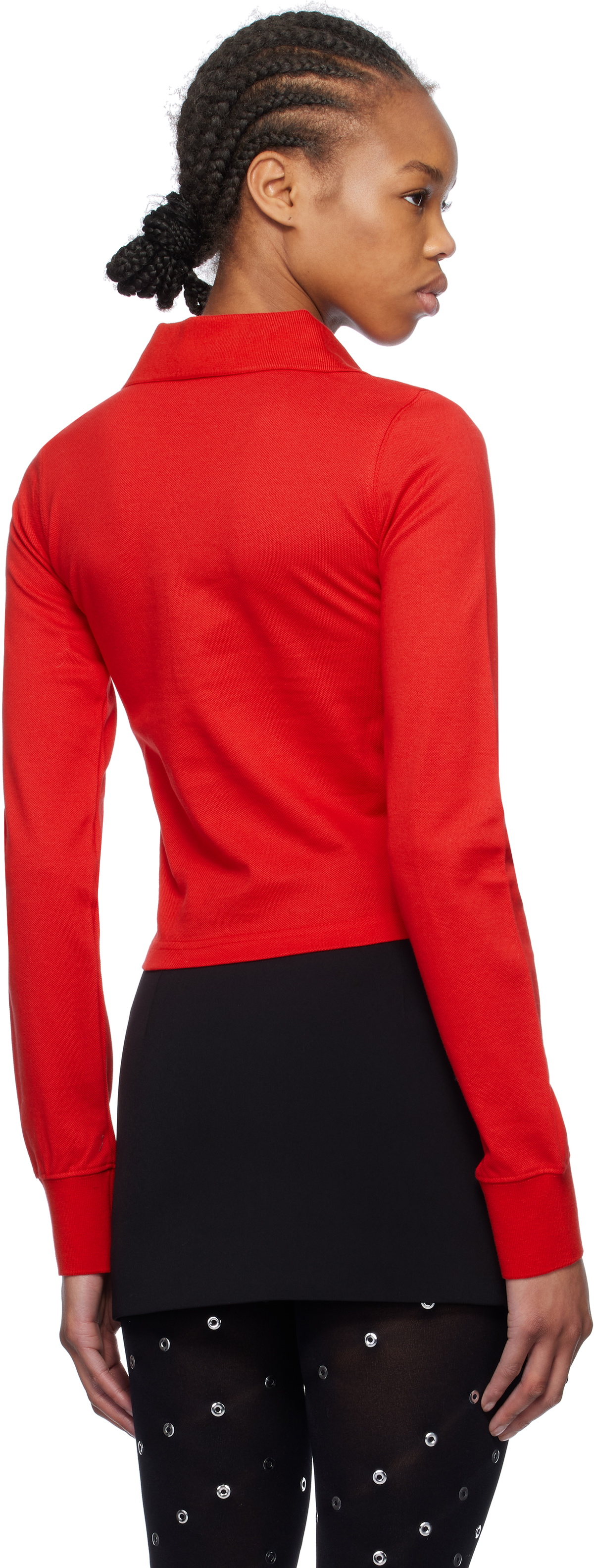 We11done Red Cotton Logo Polo