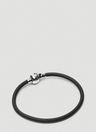 Skull Motif Cord Bracelet in Black