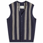 Magic Castles Men's Frank Vest in Navy Stripe Mesh