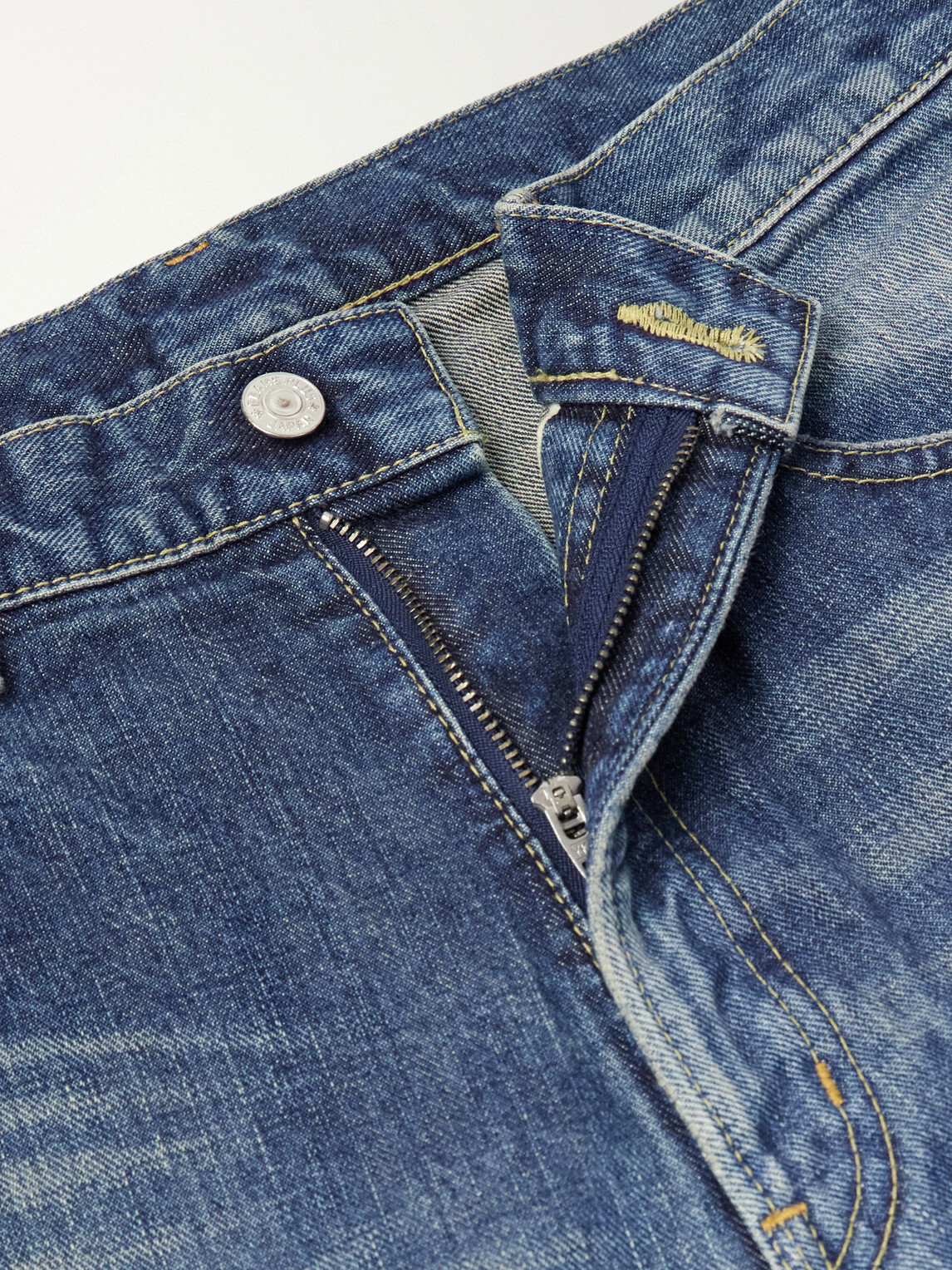 Beams Plus - Straight-Leg Distressed Jeans - Blue