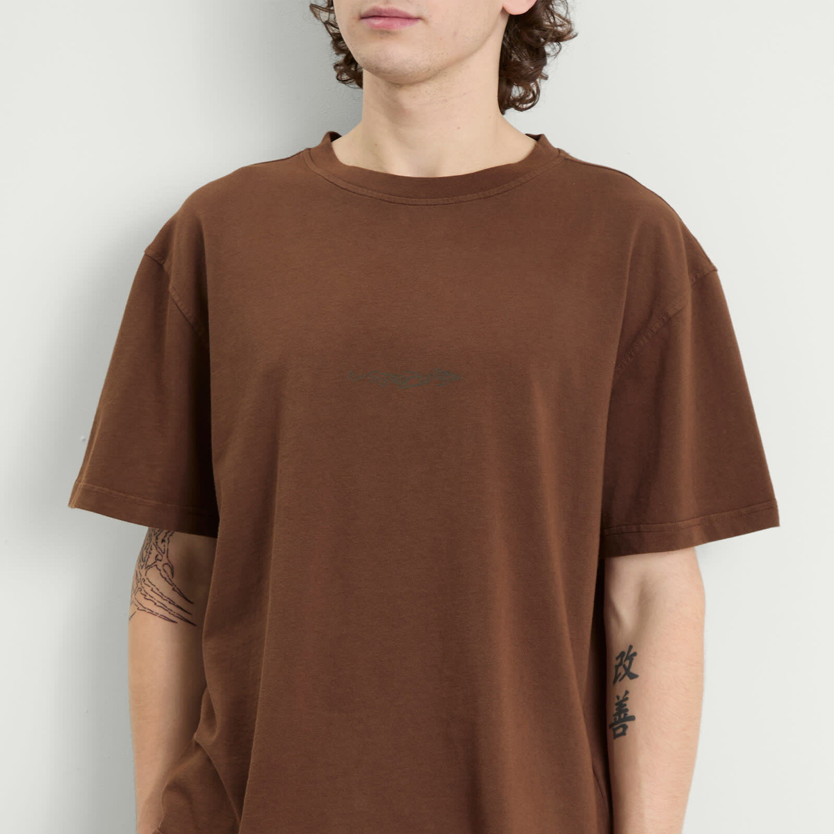 KA_YO_Prototype Men's Boxy Graphic T-Shirt in Burnt Wine