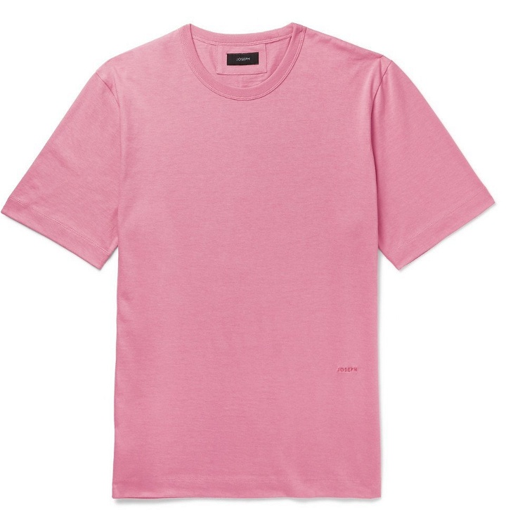 Photo: Joseph - Embroidered Cotton-Jersey T-Shirt - Men - Pink