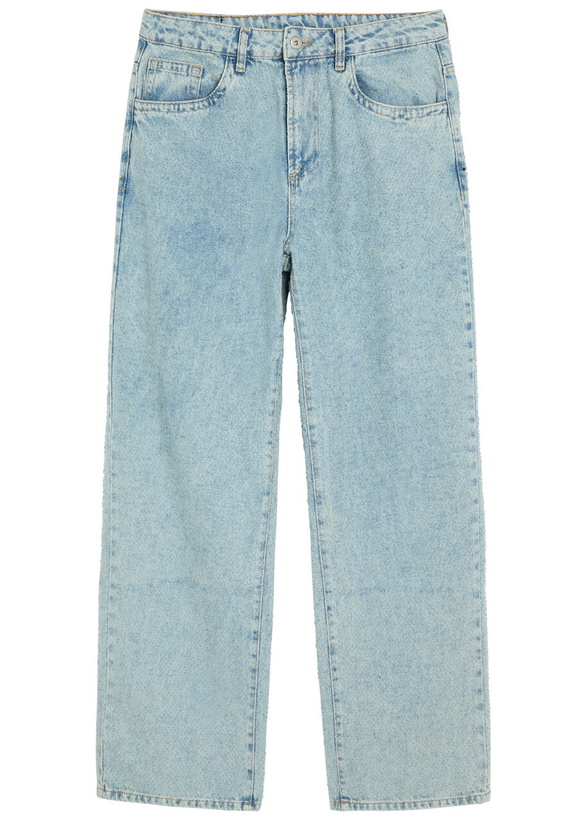 Photo: Mki Miyuki Zoku Twisted Weave Textured Wide-leg Jeans Blue
