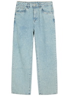 Mki Miyuki Zoku Twisted Weave Textured Wide-leg Jeans Blue