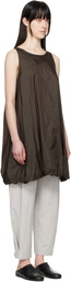 AMOMENTO Brown Nylon Volume Minidress