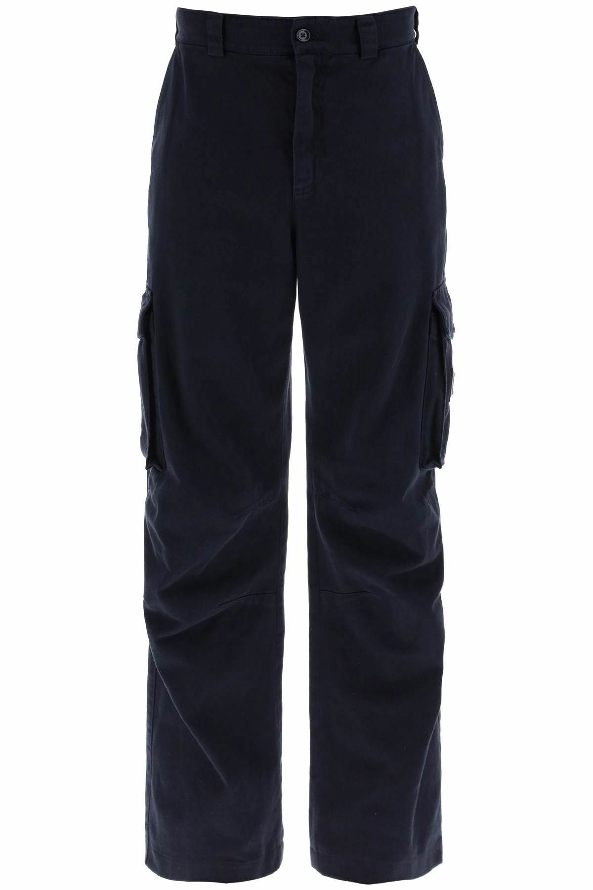 パンツ 00s dolce&gabbana navy corduroy cargo DOLCE & GABBANA cargo pants with logo plaque Blue Dolce & Gabbana
