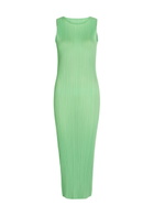 Pleats Please Issey Miyake Pleated Woven Midi Dress Light Green