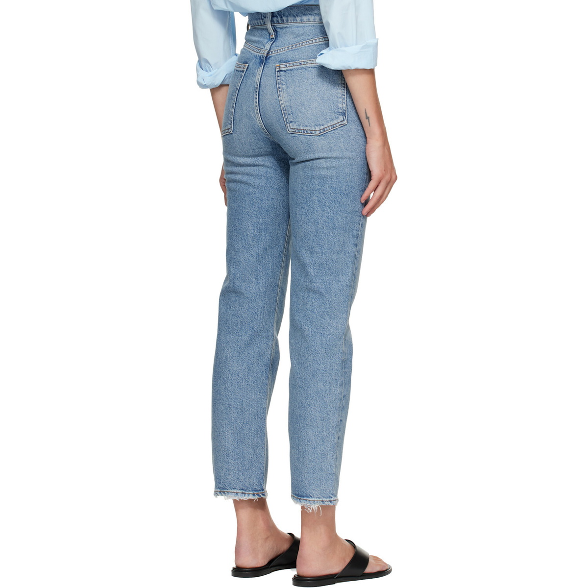 AGOLDE Blue 90's Pinch Waist Crop Jeans
