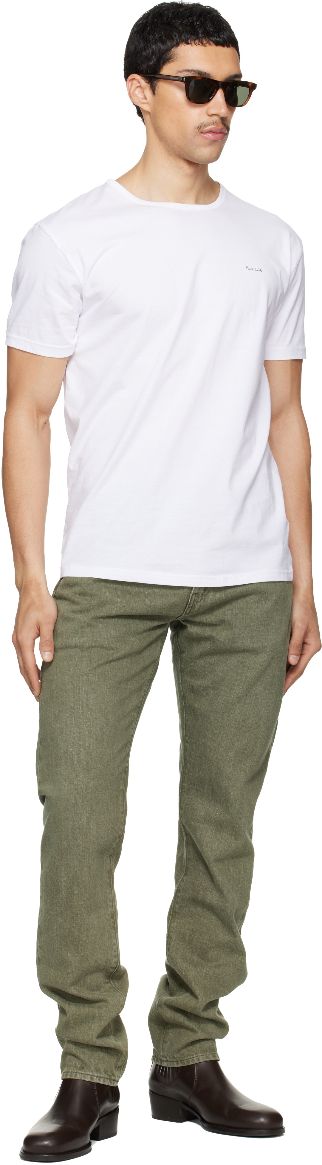 Paul Smith Five-Pack White Organic Cotton Logo Lounge T-shirts