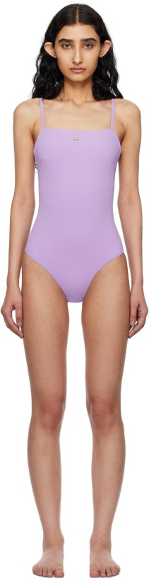 Photo: Recto Purple Square Neck Swimsuit