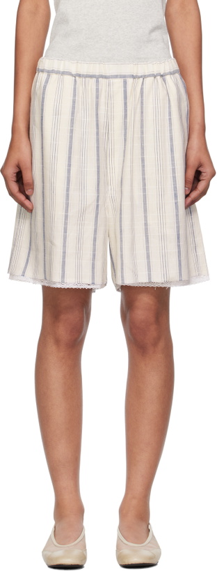 Photo: Cordera White Striped Bermuda With Lace Shorts