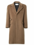 SAINT LAURENT - Oversized Brushed-Wool Coat - Brown