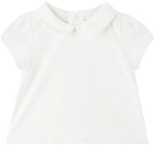 Chloé Baby White & Blue Embroidered T-Shirt & Overalls Set