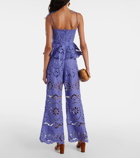 Zimmermann Pop embroidered peplum linen top