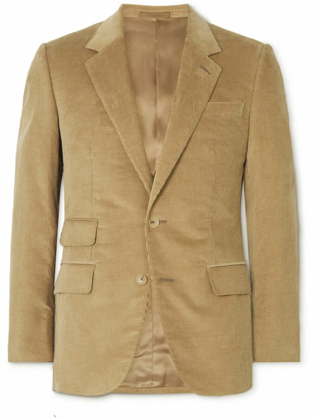 Photo: Kingsman - Slim-Fit Cotton and Cashmere-Blend Corduroy Suit Jacket - Brown