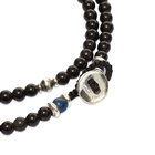 Mikia Men's Double-Wrap Beaded Bracelet in Rainbow Obsidian