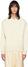 Jil Sander Off-White V-Neck Sweater