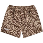 Pleasures Men's Fuzzy Breaker Stripe Short in Tan