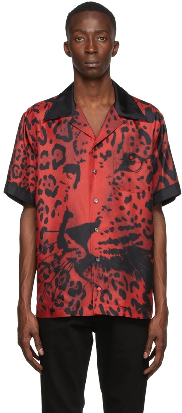 Photo: Dolce & Gabbana Red & Black Leopard Shirt