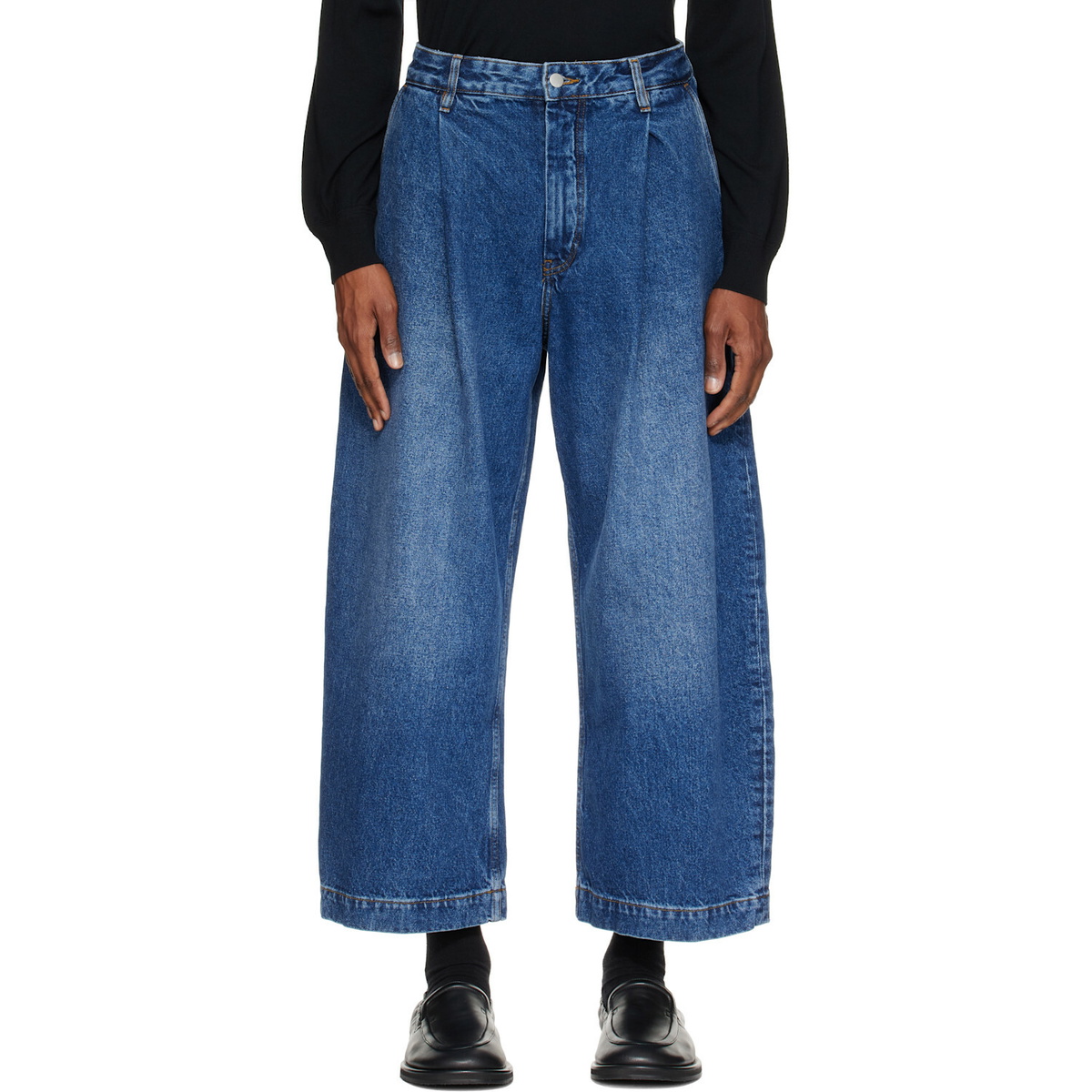 Studio Nicholson Blue Puch Wide Leg Jeans