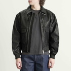 Deadwood Men's Wingman Leather Bomber Jacket in Black