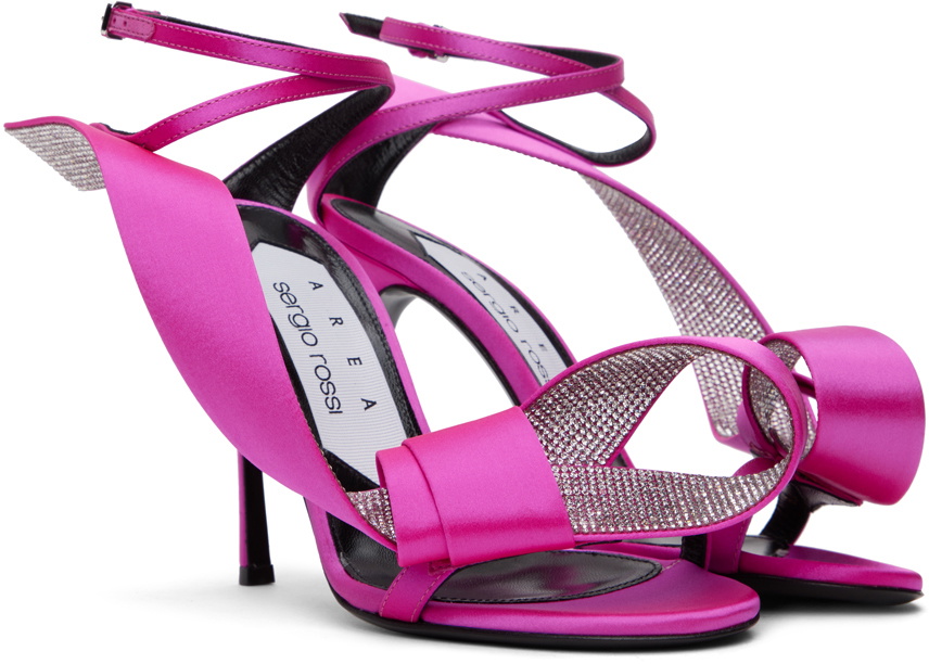 AREA Pink Sergio Rossi Edition Marquise Heeled Sandals AREA