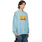 R13 Blue Elvis Logo Oversized Sweatshirt