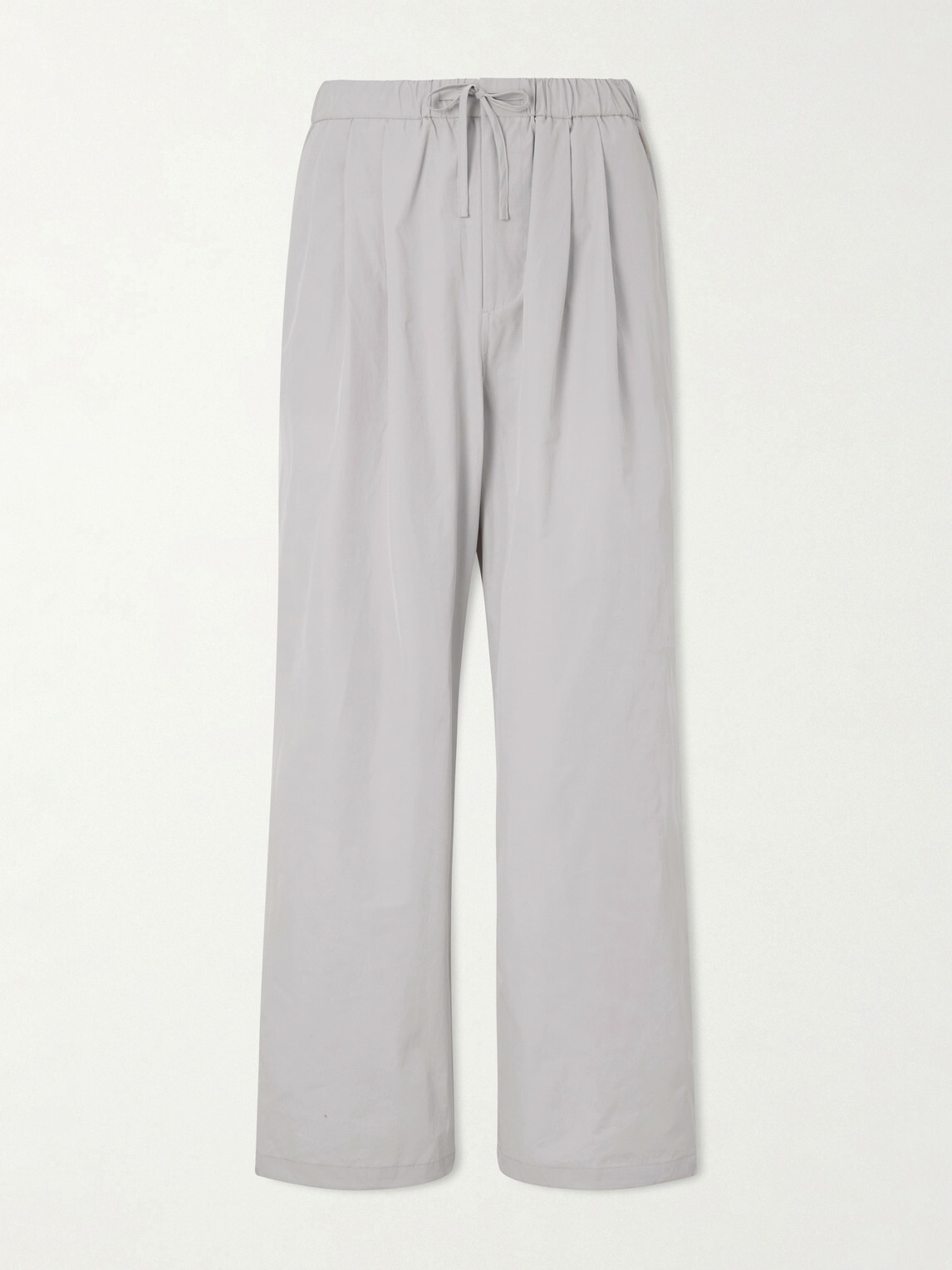 Amomento - Drawstring Straight-Leg Woven Trousers - Gray