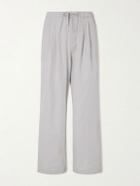 Amomento - Drawstring Straight-Leg Woven Trousers - Gray