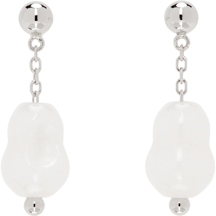Photo: LEMAIRE White & Silver Carved Stones Earrings