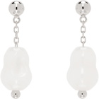 LEMAIRE White & Silver Carved Stones Earrings