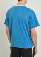 Nahmias Arch Ringer Logo Cotton T-shirt Blue