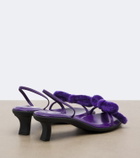 Loewe Mimi shearling and leather slingback sandals