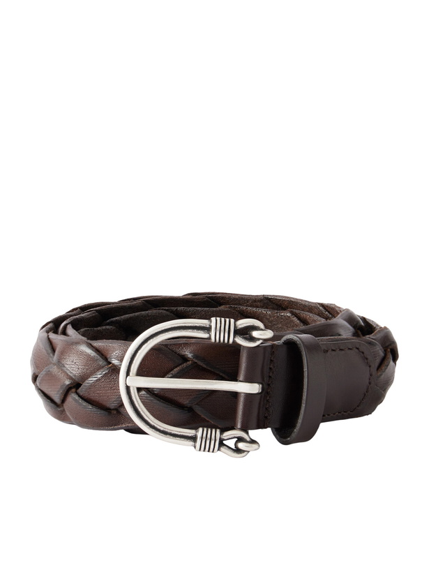 Photo: Anderson's - 3cm Woven Leather Belt - Brown