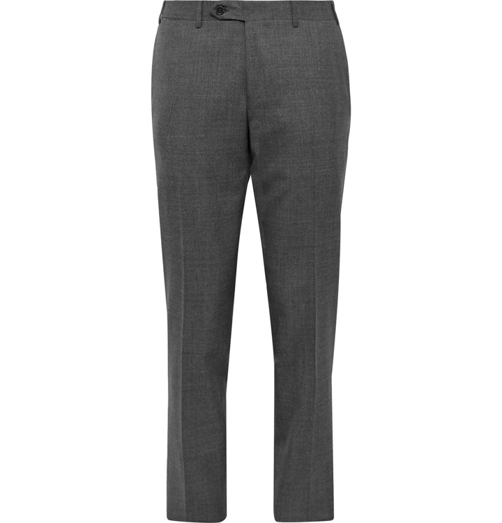 Photo: Canali - Grey Slim-Fit Nailhead Wool Trousers - Gray