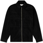 NN07 Men's Isak Corduroy Zip Overshirt in Navy