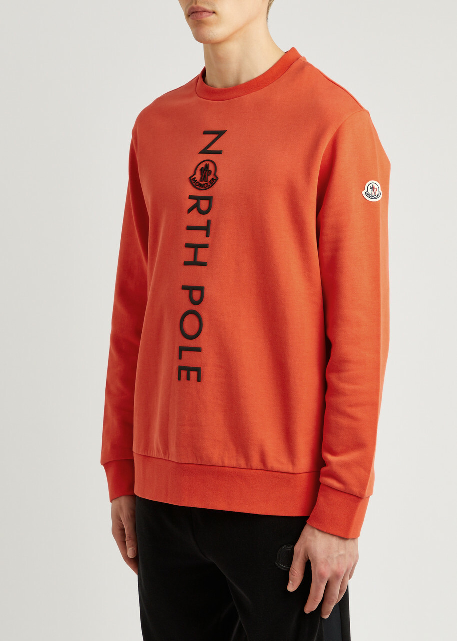 Moncler Logo Cotton Sweatshirt Orange Moncler