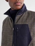 SEASE - Explorer Reversible Checked Virgin Wool and Shell Padded Vest - Blue
