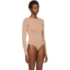 SKIMS Beige Essential Thong Long Sleeve Bodysuit