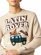 MC2 Saint Barth Man Crewneck Sweater With Latin Rover Jacquard Print