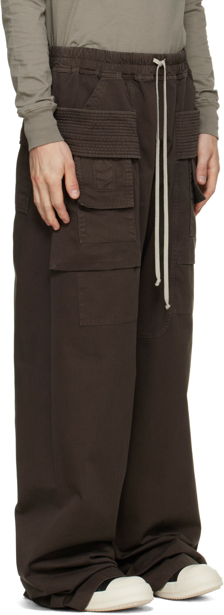 Rick Owens DRKSHDW Brown Tower Creatch Wide Cargo Pants