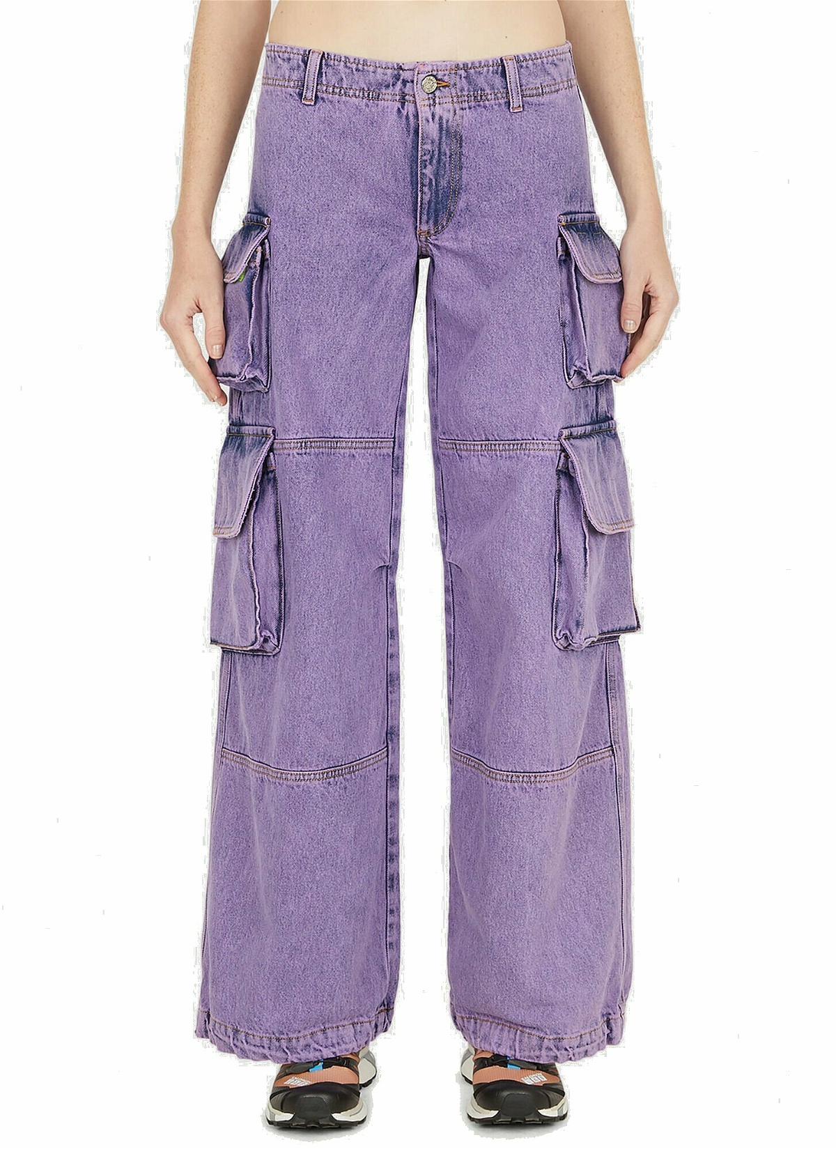 Photo: Acid Wash Cargo Pants in Lilac