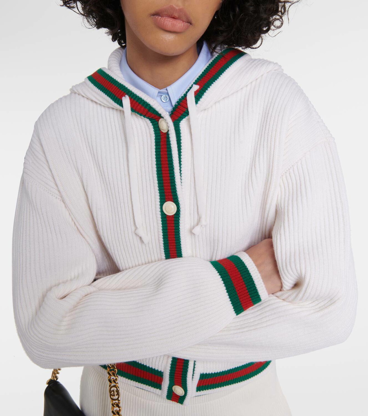 Gucci Web Stripe ribbed-knit wool cardigan Gucci
