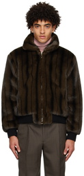 Ernest W. Baker Brown Zip Faux-Fur Jacket