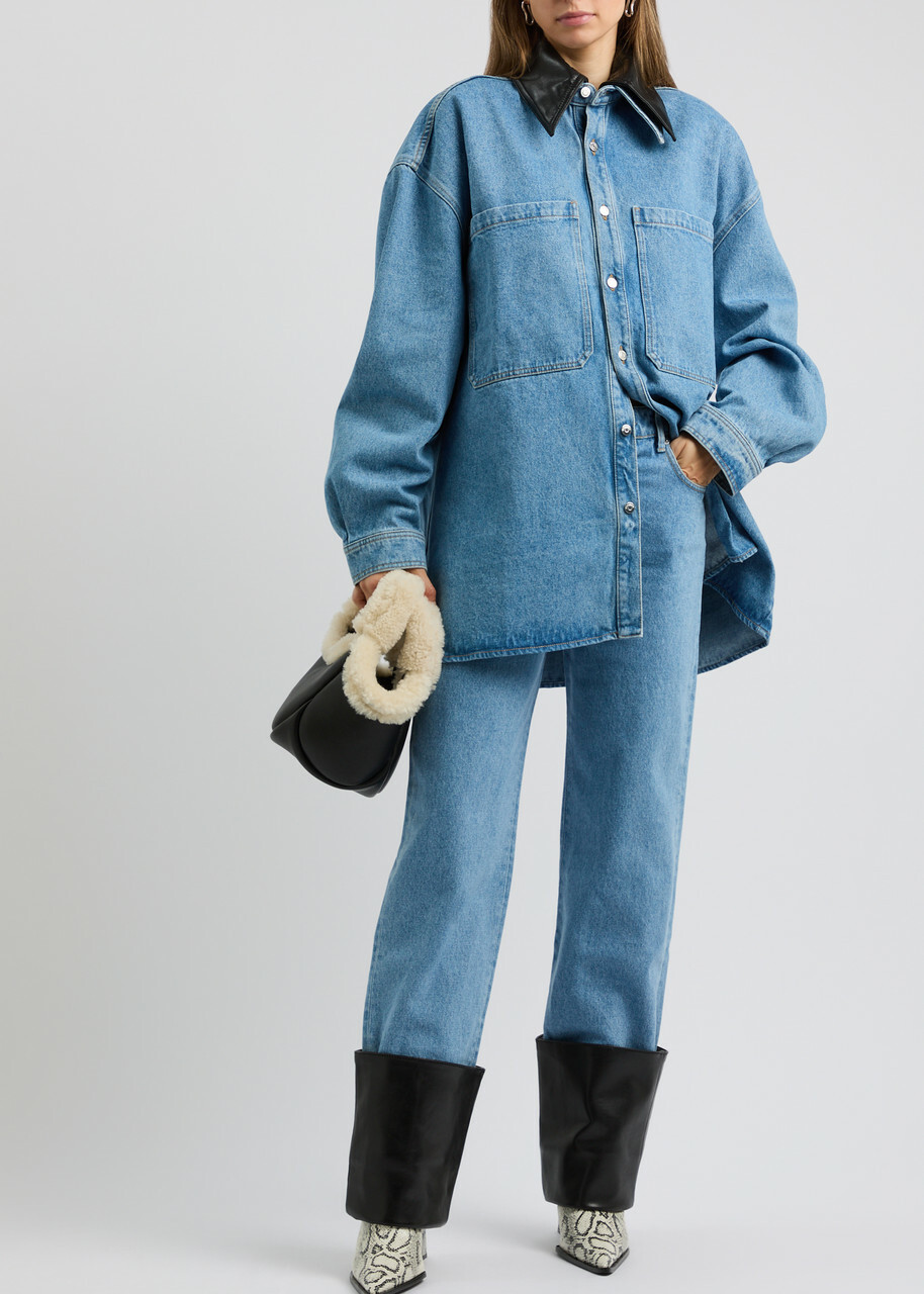Nanushka Beaux Denim Overshirt Blue