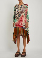 Etro Printed Fringed Sheer Seersucker Cover-up - Multicoloured - One Size